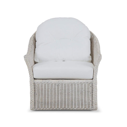 Bramble - Nantucket Swivel Chair in Rattan White Wash w/ Arctic White Performance Fabric - 28266RWWSSF204---- - GreatFurnitureDeal