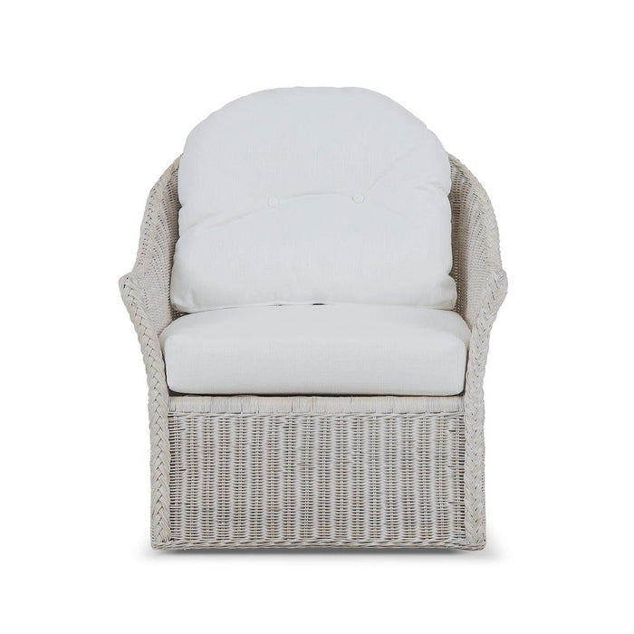 Bramble - Nantucket Swivel Chair in Rattan White Wash w/ Arctic White Performance Fabric - 28266RWWSSF204----