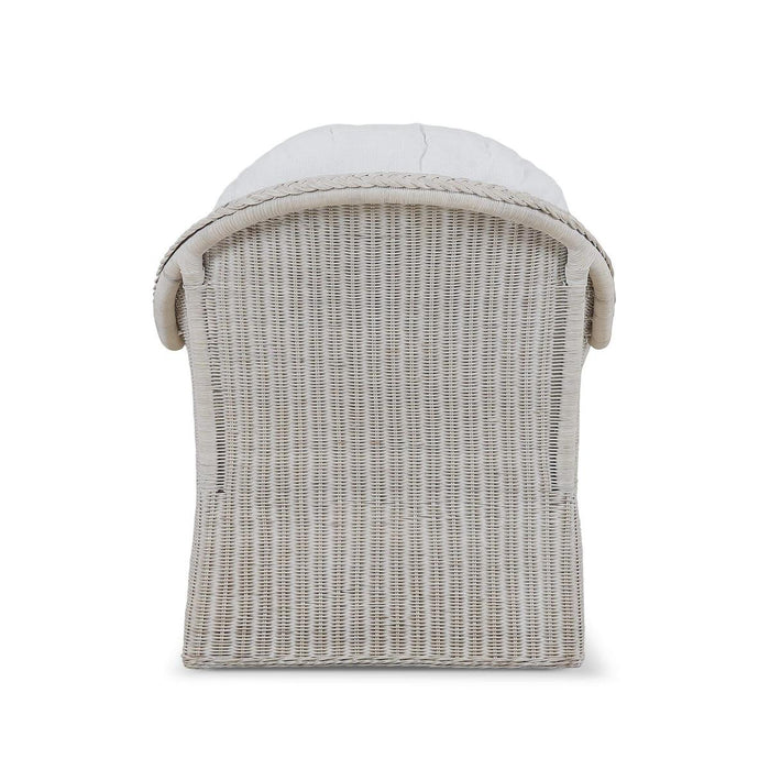 Bramble - Nantucket Swivel Chair in Rattan White Wash w/ Arctic White Performance Fabric - 28266RWWSSF204----