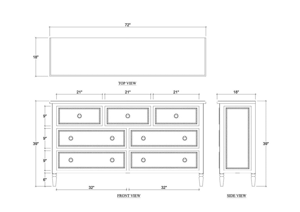 Bramble - Cholet 7 Drawer Dresser in Straw Wash - 28267STW-----