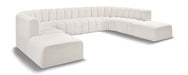 Meridian Furniture - Arc Vegan Leather 10 Piece Sectional in Cream - 102Cream-S10A - GreatFurnitureDeal