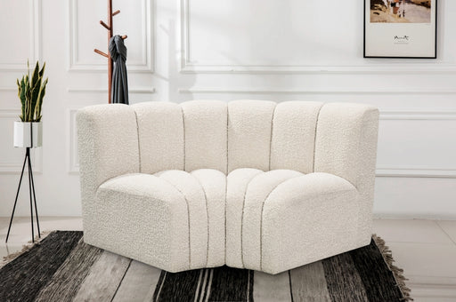 Meridian Furniture - Arc Vegan Leather Modular Sofa in Cream - 102Cream-S2B - GreatFurnitureDeal