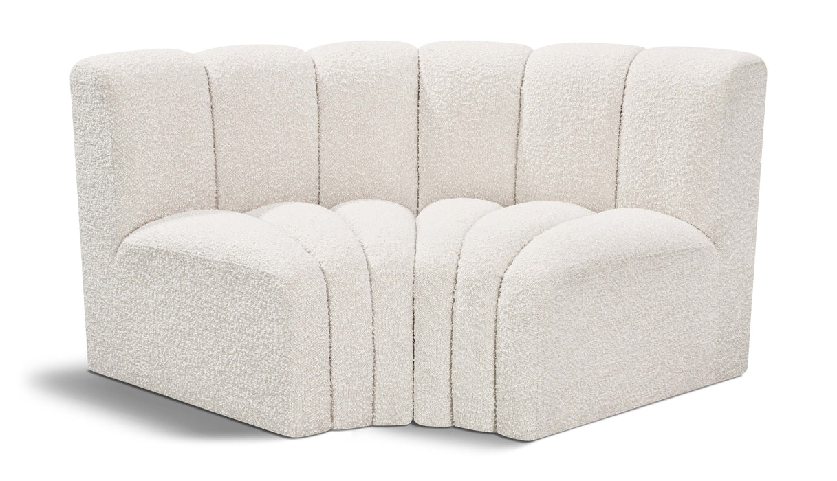 Meridian Furniture - Arc Vegan Leather Modular Sofa in Cream - 102Cream-S2B - GreatFurnitureDeal