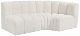 Meridian Furniture - Arc Vegan Leather Modular Sofa in Cream - 102Cream-S3A - GreatFurnitureDeal