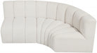 Meridian Furniture - Arc Vegan Leather Modular Sofa in Cream - 102Cream-S3A - GreatFurnitureDeal