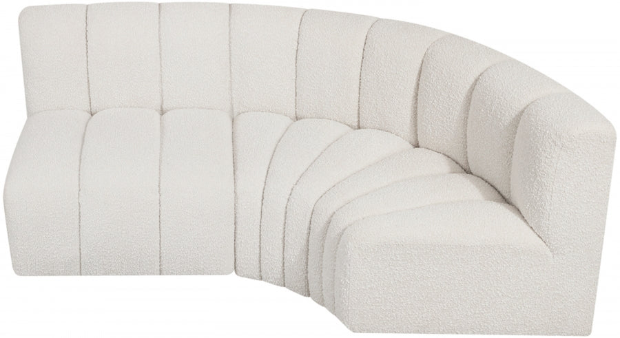 Meridian Furniture - Arc Vegan Leather Modular Sofa in Cream - 102Cream-S3A - GreatFurnitureDeal