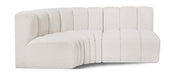 Meridian Furniture - Arc Vegan Leather Modular Sofa in Cream - 102Cream-S3A - GreatFurnitureDeal