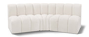 Meridian Furniture - Arc Vegan Leather Modular Sofa in Cream - 102Cream-S3B - GreatFurnitureDeal