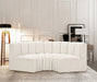 Meridian Furniture - Arc Vegan Leather Modular Sofa in Cream - 102Cream-S3C - GreatFurnitureDeal