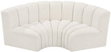 Meridian Furniture - Arc Vegan Leather Modular Sofa in Cream - 102Cream-S3C - GreatFurnitureDeal