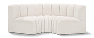 Meridian Furniture - Arc Vegan Leather Modular Sofa in Cream - 102Cream-S3C - GreatFurnitureDeal