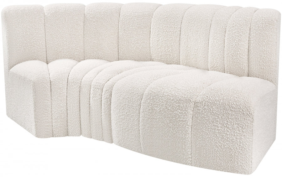 Meridian Furniture - Arc Vegan Leather Modular Sofa in Cream - 102Cream-S3D - GreatFurnitureDeal