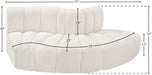 Meridian Furniture - Arc Vegan Leather Modular Sofa in Cream - 102Cream-S3E - GreatFurnitureDeal