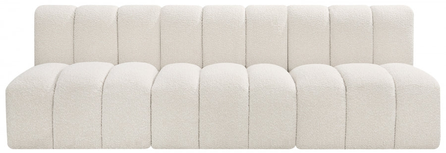 Meridian Furniture - Arc Vegan Leather Modular Sofa in Cream - 102Cream-S3F - GreatFurnitureDeal