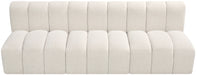 Meridian Furniture - Arc Vegan Leather Modular Sofa in Cream - 102Cream-S3F - GreatFurnitureDeal