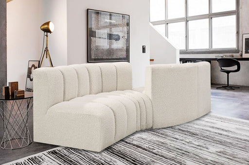 Meridian Furniture - Arc Vegan Leather Modular Sofa in Cream - 102Cream-S4A - GreatFurnitureDeal