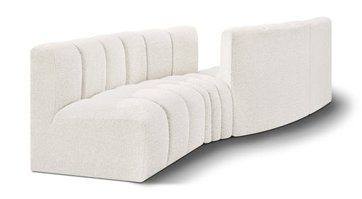 Meridian Furniture - Arc Vegan Leather Modular Sofa in Cream - 102Cream-S4A - GreatFurnitureDeal