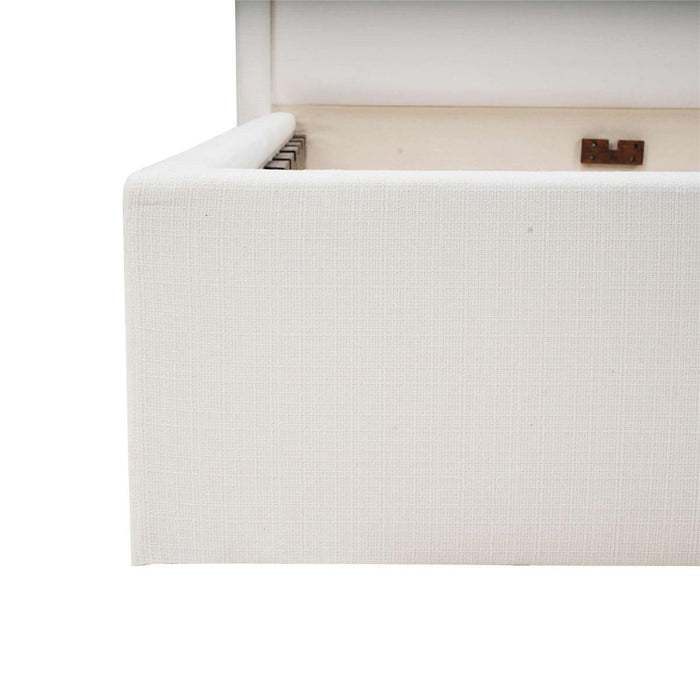 Bramble - Luxor Upholstered King Bed in Arctic White Performance Fabric - 28278SF204-----