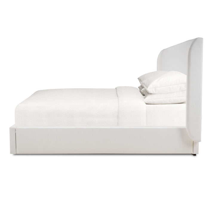 Bramble - Luxor Upholstered Bed King in Artic White Performance Fabric - BR-28278SF204----- - GreatFurnitureDeal