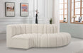 Meridian Furniture - Arc Vegan Leather 4 Piece Modular Sectional in Cream - 102Cream-S4D - GreatFurnitureDeal