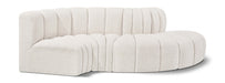 Meridian Furniture - Arc Vegan Leather 4 Piece Modular Sectional in Cream - 102Cream-S4D - GreatFurnitureDeal