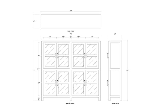 Bramble - Madrone 8 Door Display Cabinet - BR-28279 - GreatFurnitureDeal