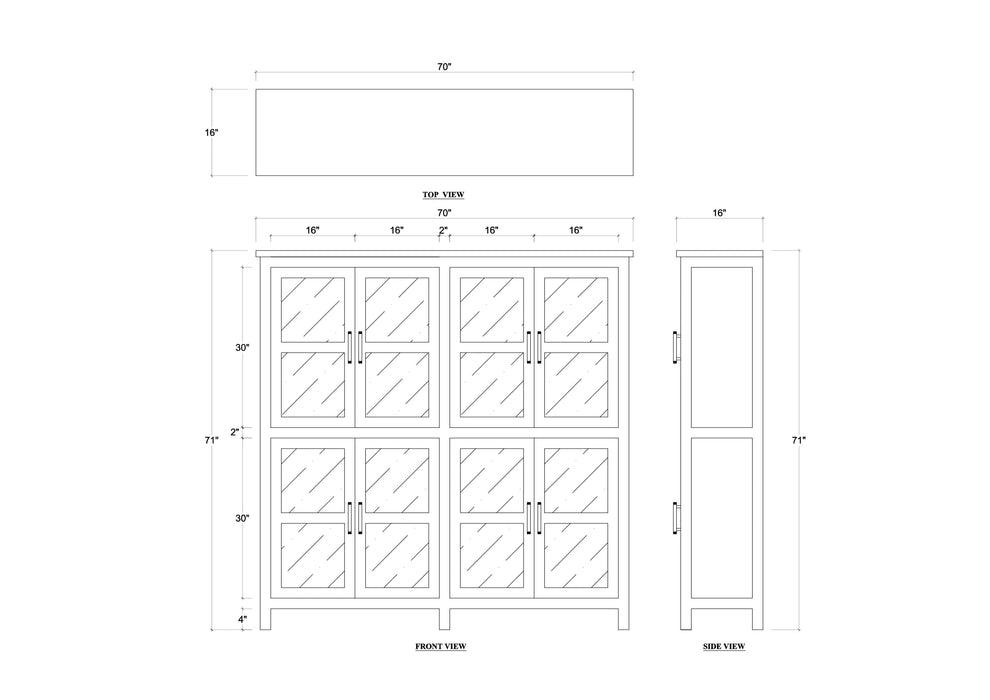 Bramble - Madrone 8 Door Display Cabinet - BR-28279 - GreatFurnitureDeal