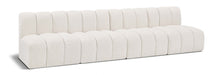 Meridian Furniture - Arc Vegan Leather 4 Piece Modular Sectional in Cream - 102Cream-S4E - GreatFurnitureDeal