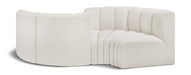 Meridian Furniture - Arc Vegan Leather 4 Piece Modular Sectional in Cream - 102Cream-S4F - GreatFurnitureDeal