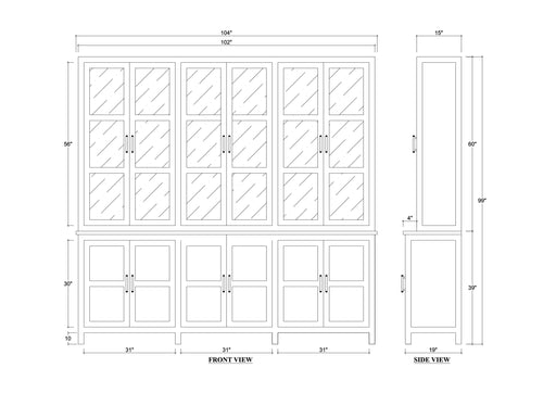 Bramble - Madrone 12 Door Display Cabinet w/ Glass Shelves - BR-28282 - GreatFurnitureDeal