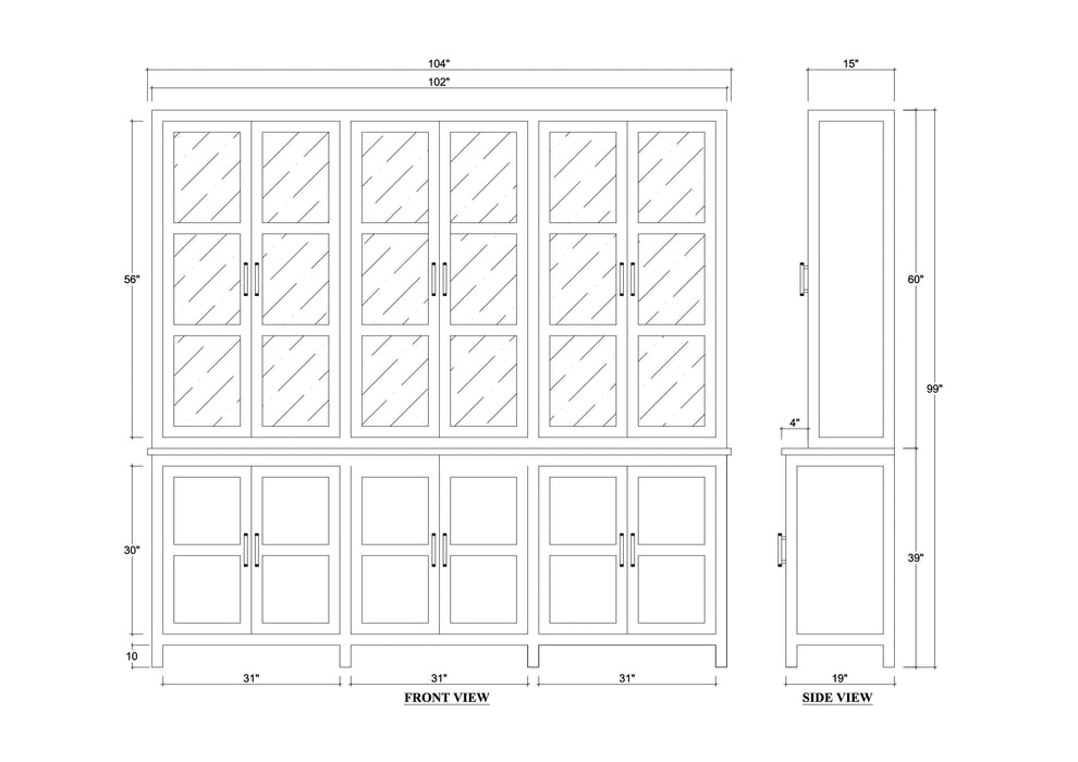 Bramble - Madrone 12 Door Display Cabinet w/ Glass Shelves - BR-28282 - GreatFurnitureDeal