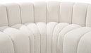 Meridian Furniture - Arc Boucle Leather 6 Piece Modular Sectional in Cream - 102Cream-S6A - GreatFurnitureDeal