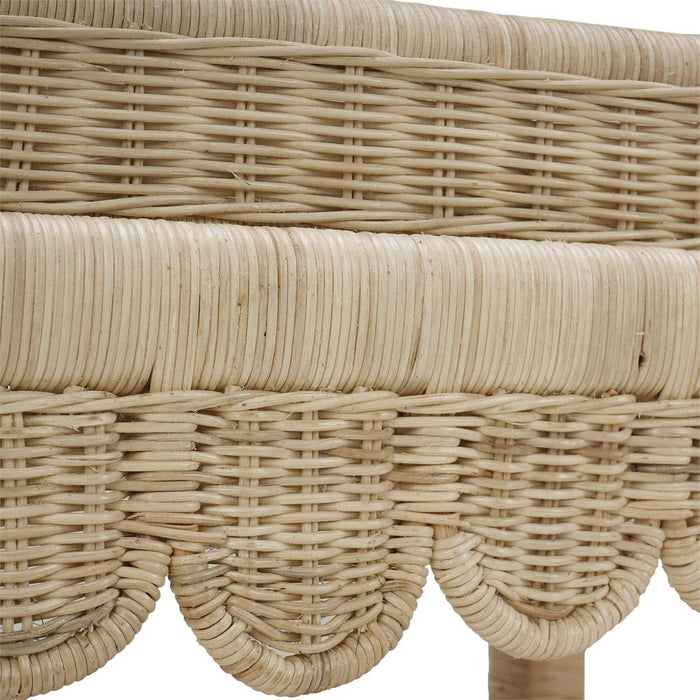 Bramble - Scallop Rattan Side Table w/ Tray in Natural - 28288RNAT----- - GreatFurnitureDeal