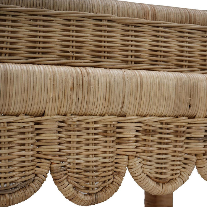 Bramble - Scallop Rattan Side Table w/ Tray in Natural - 28288RNAT----- - GreatFurnitureDeal