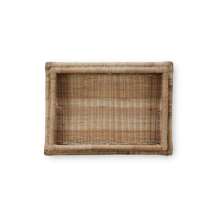Bramble - Scallop Rattan Side Table w/ Tray in Natural - 28288RNAT----- - GreatFurnitureDeal