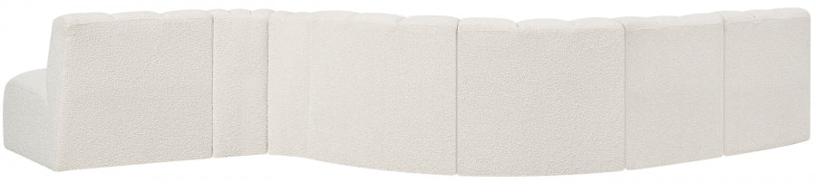 Meridian Furniture - Arc 170" Boucle Fabric Upholstered 7 Piece Modular Sectional - 102Cream-S7C - GreatFurnitureDeal