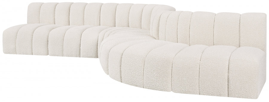 Meridian Furniture - Arc 170" Boucle Fabric Upholstered 7 Piece Modular Sectional - 102Cream-S7C - GreatFurnitureDeal