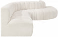 Meridian Furniture - Arc 170" Boucle Fabric Upholstered 7 Piece Modular Sectional - 102Cream-S7C - GreatFurnitureDeal