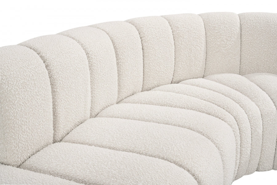 Meridian Furniture - Arc 170" Boucle Fabric Upholstered 7 Piece Modular Sectional - 102Cream-S7C - GreatFurnitureDeal