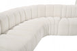 Meridian Furniture - Arc 170" Boucle Fabric Upholstered 7 Piece Modular Sectional - 102Cream-S7C - GreatFurnitureDeal