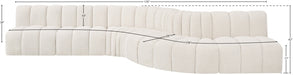 Meridian Furniture - Arc 170" Boucle Fabric Upholstered 7 Piece Modular Sectional - 102Cream-S7C - GreatFurnitureDeal