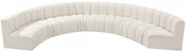 Meridian Furniture - Arc Boucle Leather 8 Piece Modular Sectional in Cream - 102Cream-S8B - GreatFurnitureDeal