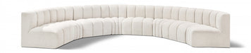 Meridian Furniture - Arc Boucle Leather 8 Piece Modular Sectional in Cream - 102Cream-S8B - GreatFurnitureDeal