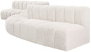 Meridian Furniture - Arc Boucle Leather 8 Piece Modular Sectional in Cream - 102Cream-S8C - GreatFurnitureDeal