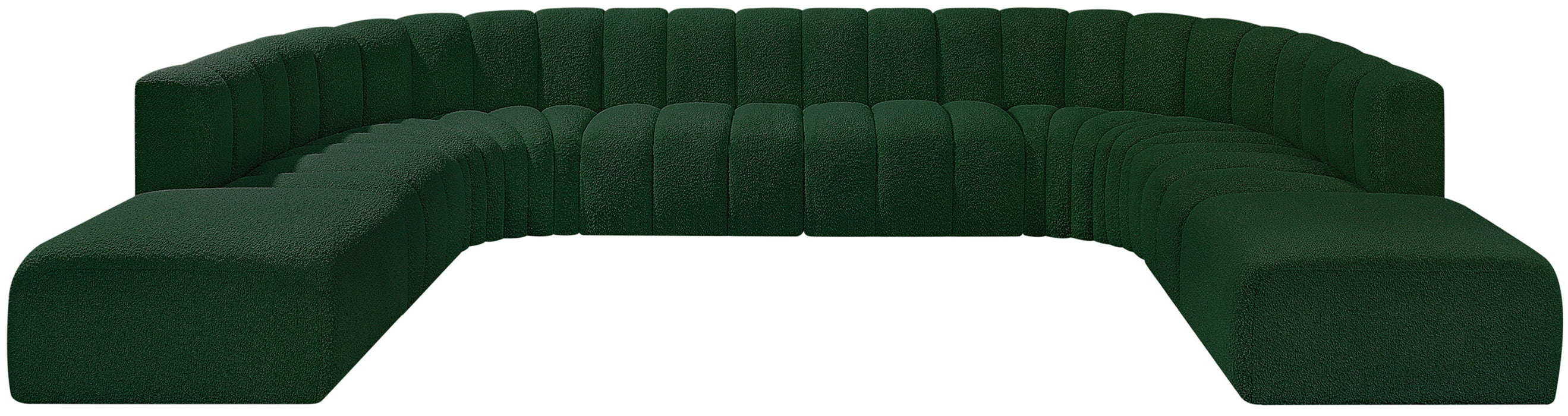 Meridian Furniture - Arc Vegan Leather 10 Piece Sectional in Green - 102Green-S10A - GreatFurnitureDeal