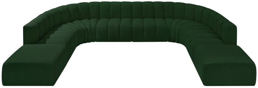 Meridian Furniture - Arc Vegan Leather 10 Piece Sectional in Green - 102Green-S10A - GreatFurnitureDeal