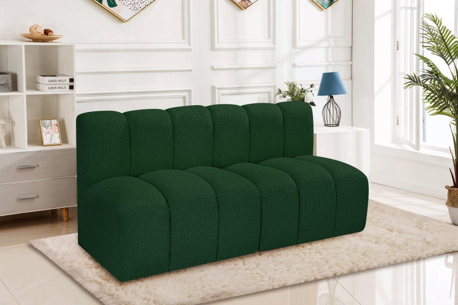 Meridian Furniture - Arc Vegan Leather Modular Sofa in Green - 102Green-S2A - GreatFurnitureDeal