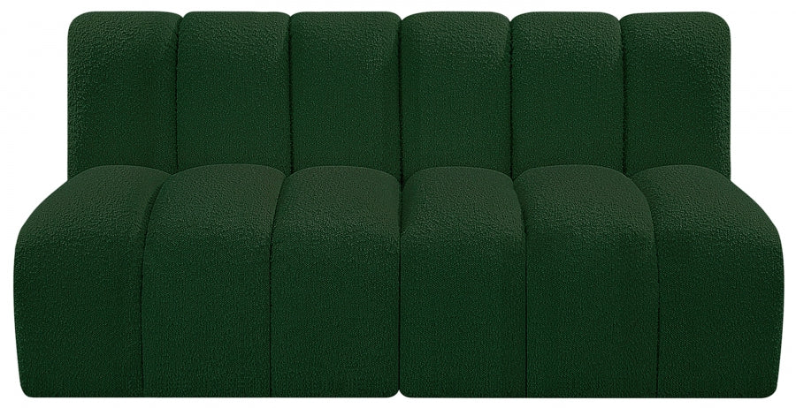 Meridian Furniture - Arc Vegan Leather Modular Sofa in Green - 102Green-S2A - GreatFurnitureDeal