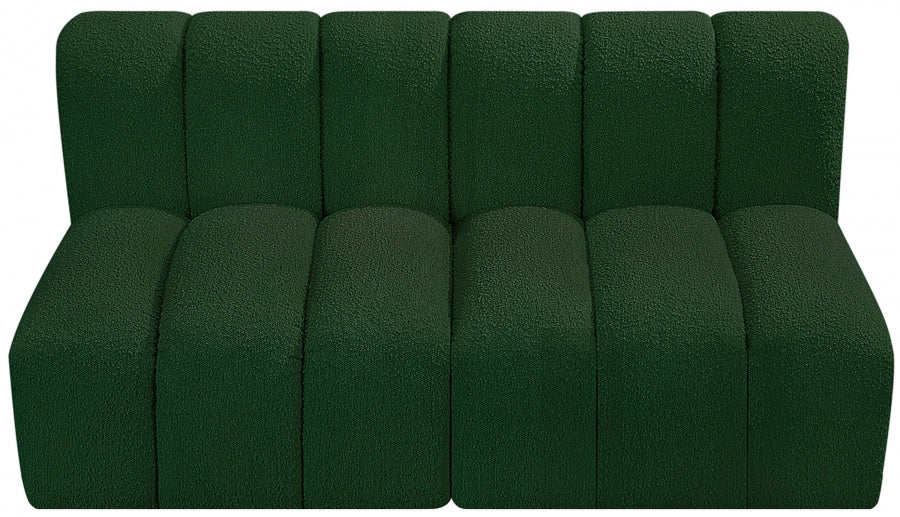 Meridian Furniture - Arc Vegan Leather Modular Sofa in Green - 102Green-S2A - GreatFurnitureDeal