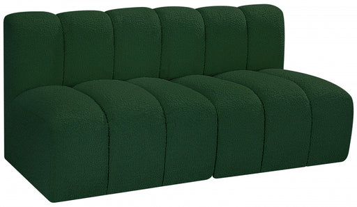 Meridian Furniture - Arc Vegan Leather Modular Sofa in Green - 102Green-S2A - GreatFurnitureDeal